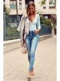 Pantaloni denim cu nasturi 8200 - Magazin online - Boutique